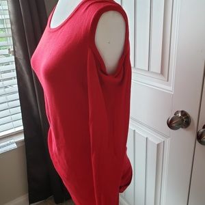 Alison Andrew Cold shoulder red sweater Sz L